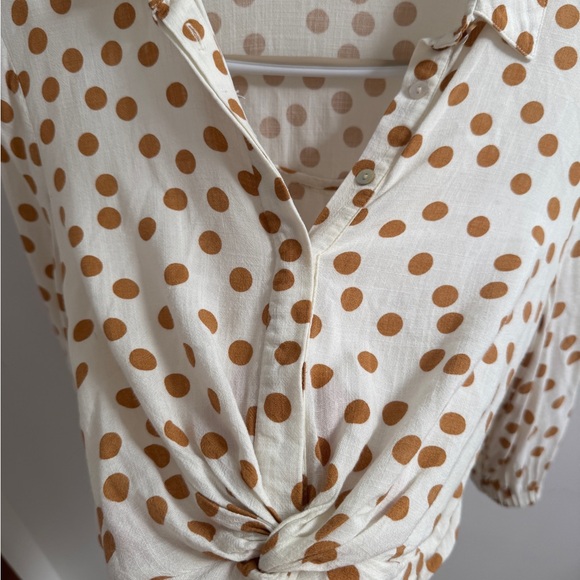 Polka Dot Twist Front Blouse - Picture 3 of 4